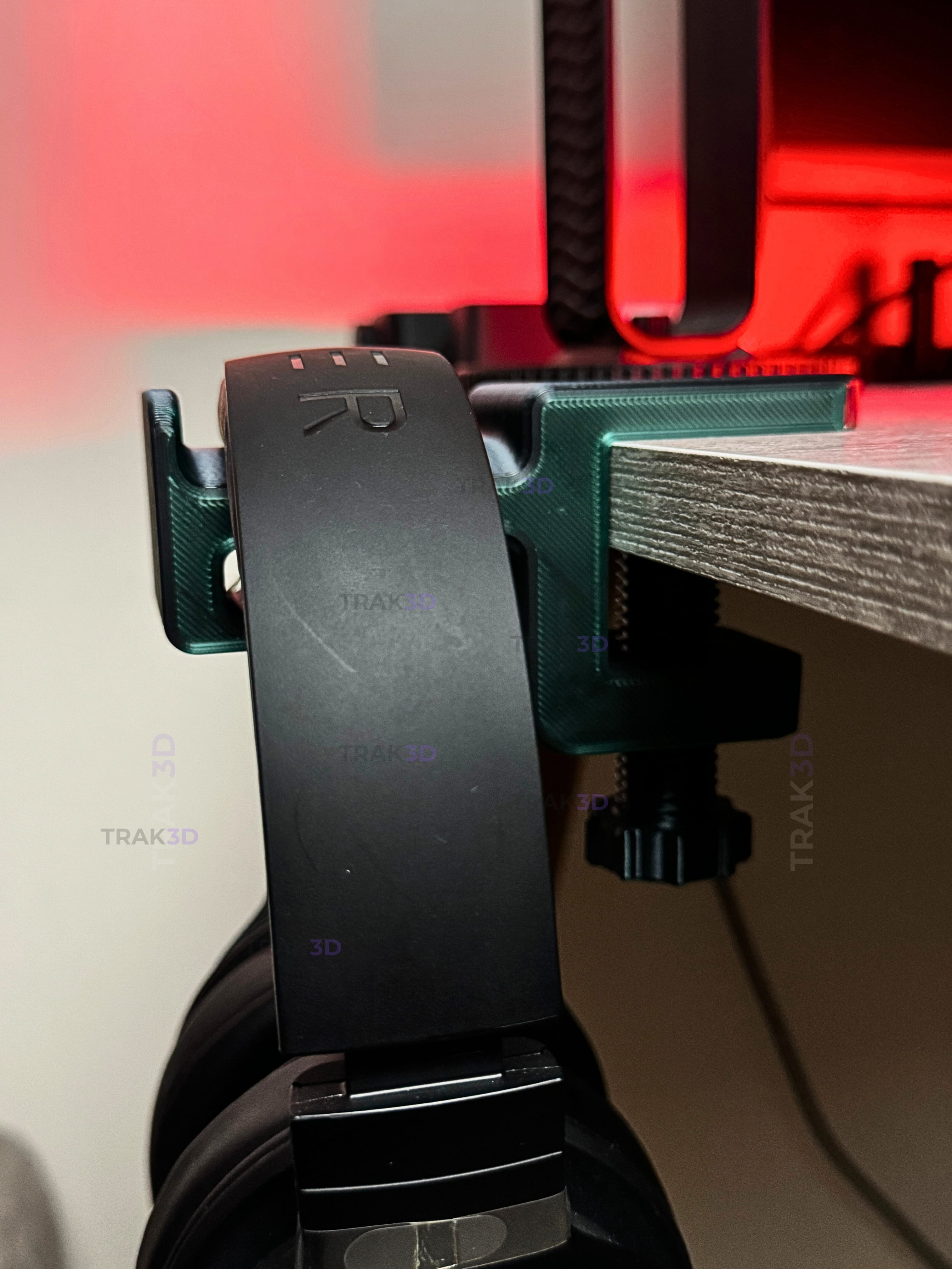 TRAK3D Greenstorm Limited Edition Asılabilir Kulaklık Standı | 3D Premium Tasarım | Gamer Masa Kenarı Aksesuarı